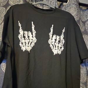 Black T-Shirt with White Graphic Design